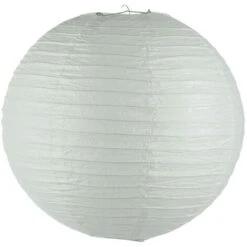 Lanterna A Sfera Bianca D45 - Lanterna A Palla Bianca, Ferro E Carta, Diametro 45 Cm - Atmosphera Créateur D'intérieur