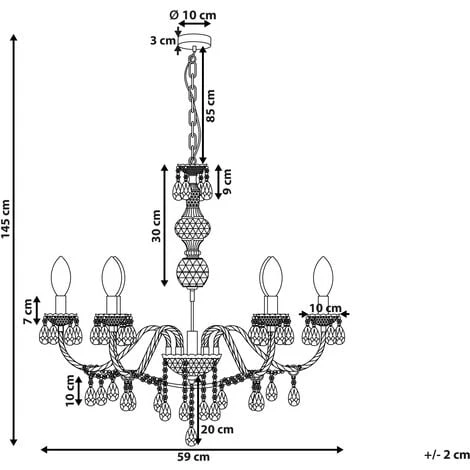 Lampadario Candeliere Bianco A Sei Braccia Kalang L 5 Lampadario Candeliere Bianco A Sei Braccia Kalang L - immagine 3