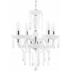 Lampadario Candeliere Bianco A Sei Braccia Kalang