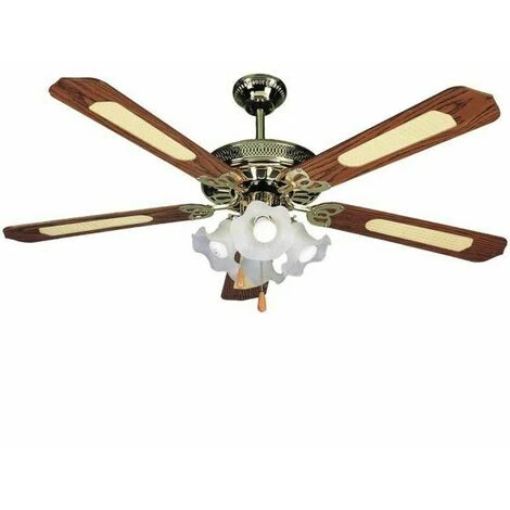 Ventilatore Da Soffitto Agitatore D'aria 5 Pale 4 Luci In Coppa Tulipano Vinco 70900 5 Ventilatore Da Soffitto Agitatore D'aria 5 Pale 4 Luci In Coppa Tulipano Vinco 70900 - immagine 3