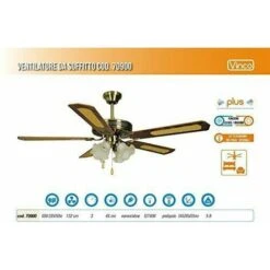 Ventilatore Da Soffitto Agitatore D'aria 5 Pale 4 Luci In Coppa Tulipano Vinco 70900 10 Ventilatore Da Soffitto Agitatore D'aria 5 Pale 4 Luci In Coppa Tulipano Vinco 70900 -Negozio al dettaglio Paulmann 8428551 4