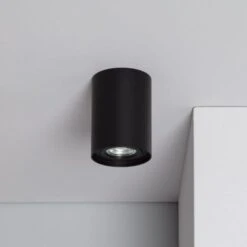 Applique Da Soffitto Alluminio Quarzo Nero Nero