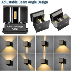 12W Lampada COB LED Cubo Applique Parete 220V Luce Biemissione Nera O Bianca 1440lm Regolabile IP65 Bianca - Nero -Negozio al dettaglio Paulmann 85740616 4