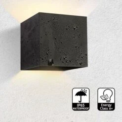 12W Lampada COB LED Cubo Applique Parete 220V Luce Biemissione Nera O Bianca 1440lm Regolabile IP65 Bianca - Nero -Negozio al dettaglio Paulmann 85740616 5
