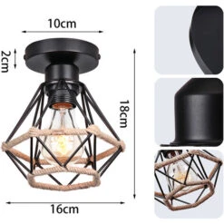 Plafoniera Retrò Lampada Da Soffitto Vintage Plafoniere Moderno Per Interni Lampadina E27, Per Camera Da Letto Corridoio Ufficio Nero -Negozio al dettaglio Paulmann 85752837 5