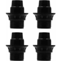 4 Camere E14 Portalampada Lampadina 250V 4A Plastica Portalampada Portalampada Filettatura Esterna Stile Retrò (Nero)