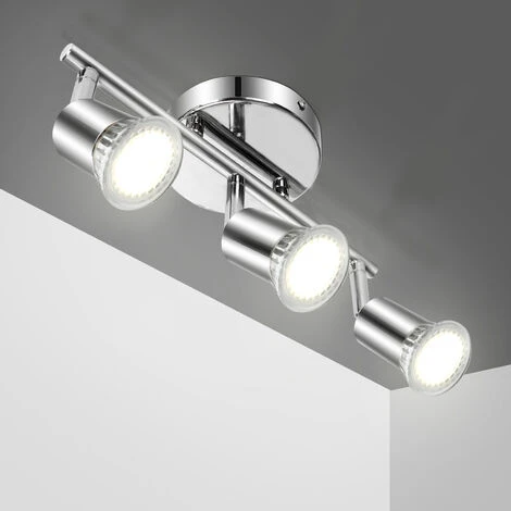 Aigostar Faretti LED Soffitto Orientabili, Lampada Da Soffitto GU10 , 3 Luci Lampadario Camera Da Letto Cucina Soggiorno 220V (Lampadine Non Incluse) 3 Aigostar Faretti LED Soffitto Orientabili, Lampada Da Soffitto GU10 , 3 Luci Lampadario Camera Da Letto Cucina Soggiorno 220V (Lampadine Non Incluse)