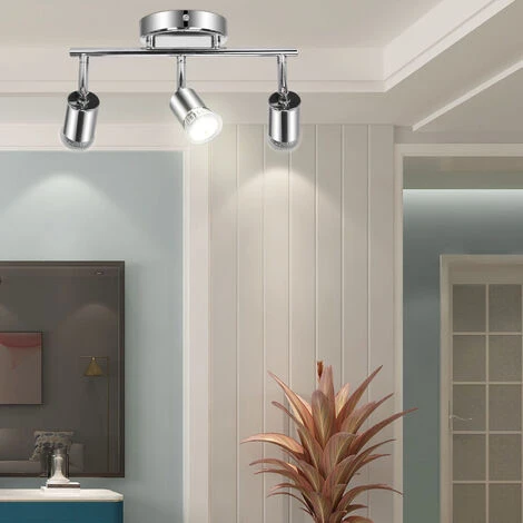 Aigostar Faretti LED Soffitto Orientabili, Lampada Da Soffitto GU10 , 3 Luci Lampadario Camera Da Letto Cucina Soggiorno 220V (Lampadine Non Incluse) 4 Aigostar Faretti LED Soffitto Orientabili, Lampada Da Soffitto GU10 , 3 Luci Lampadario Camera Da Letto Cucina Soggiorno 220V (Lampadine Non Incluse) - immagine 2