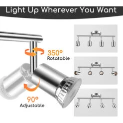 Aigostar Faretti LED Soffitto Orientabili, Lampada Da Soffitto Moderna GU10, 4 Luci Lampadario Camera Da Letto Cucina Soggiorno 220V (Lampadine Non Incluse) -Negozio al dettaglio Paulmann 86973795 3