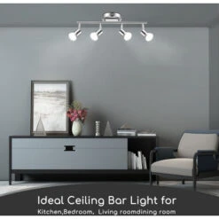 Aigostar Faretti LED Soffitto Orientabili, Lampada Da Soffitto Moderna GU10, 4 Luci Lampadario Camera Da Letto Cucina Soggiorno 220V (Lampadine Non Incluse) -Negozio al dettaglio Paulmann 86973795 5