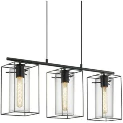 EGLO Sospensione Loncino In Nero Vetro Fumé Nero Trasparente 3X60W L: 74.5 H: 110 Centimetri 9 EGLO Sospensione Loncino In Nero Vetro Fumé Nero Trasparente 3X60W L: 74.5 H: 110 Centimetri -Negozio al dettaglio Paulmann 87045715 3