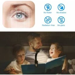 HIASDFLS Lampada Da Lettura, Lampada Da Lettura Ricaricabile USB Con Sensore Tattile, Lampada Da Libro Con 3 Modalità Di Luminosità Regolabili Eye-Care, Clip Flessibile Sulla Lampada Da Lettura Per Le -Negozio al dettaglio Paulmann 88133115 3