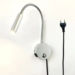 HIASDFLS Lampada Da Lettura A Parete Touch Dimmerabile Lampada Da Lettura A Testiera A LED Con Porta USB E Interruttore, Luce Flessibile A Collo D'oca Con Spina, Lampada Da Comodino A Parete Da 3 W Pe