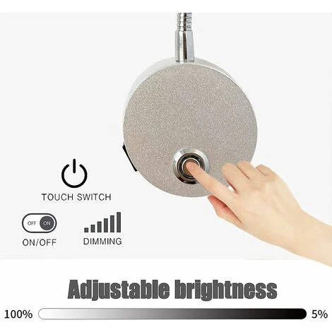 HIASDFLS Lampada Da Lettura A Parete Touch Dimmerabile Lampada Da Lettura A Testiera A LED Con Porta USB E Interruttore, Luce Flessibile A Collo D'oca Con Spina, Lampada Da Comodino A Parete Da 3 W Pe 4 HIASDFLS Lampada Da Lettura A Parete Touch Dimmerabile Lampada Da Lettura A Testiera A LED Con Porta USB E Interruttore, Luce Flessibile A Collo D'oca Con Spina, Lampada Da Comodino A Parete Da 3 W Pe - immagine 2