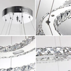 Lampade Da Soffitto 48W Lampadario A Sospensione Di Cristallo Pendente Lampadario LED Soffitto Lampade Illuminazione, Dimmerabile HENGMEI -Negozio al dettaglio Paulmann 88136357 5