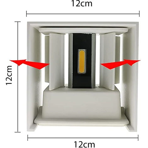 Applique Led Lampada Muro 20W Cubo Bianco Luce Fredda Interno Esterno F18 6 Applique Led Lampada Muro 20W Cubo Bianco Luce Fredda Interno Esterno F18 - immagine 4