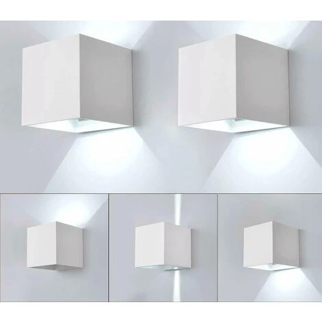 Applique Led Lampada Muro 20W Cubo Bianco Luce Fredda Interno Esterno F18 7 Applique Led Lampada Muro 20W Cubo Bianco Luce Fredda Interno Esterno F18 - immagine 5