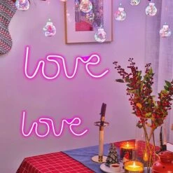 Love Neon Light Pink Neon Sign Neon Sign Art Lampada Da Parete USB/batteria Led Fluo Sign Neon Sign Per Girl Room Light Up Love Neon Sign Per San Valentino Matrimonio -Negozio al dettaglio Paulmann 91730964 4