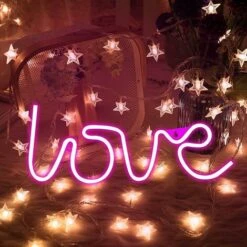 Love Neon Light Pink Neon Sign Neon Sign Art Lampada Da Parete USB/batteria Led Fluo Sign Neon Sign Per Girl Room Light Up Love Neon Sign Per San Valentino Matrimonio -Negozio al dettaglio Paulmann 91730964 5