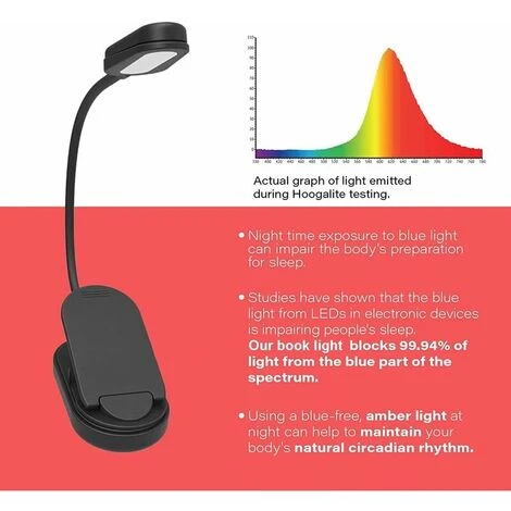Luce Da Lettura Color Ambra, Blocco Della Luce Blu, Luce Da Lettura A Clip A LED Caldo 1600K Dimmerabile Per Leggere A Letto, Batteria Ricaricabile Integrata Da 1000 MAh, Compatibile Con Kindle 6 Luce Da Lettura Color Ambra, Blocco Della Luce Blu, Luce Da Lettura A Clip A LED Caldo 1600K Dimmerabile Per Leggere A Letto, Batteria Ricaricabile Integrata Da 1000 MAh, Compatibile Con Kindle - immagine 4