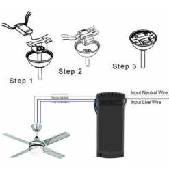 Telecomando Per Ventilatore Da Soffitto Telecomando Wireless Controller Per Ventola 3 Velocità 4 Timer (1 Set) -Negozio al dettaglio Paulmann 92056522 3