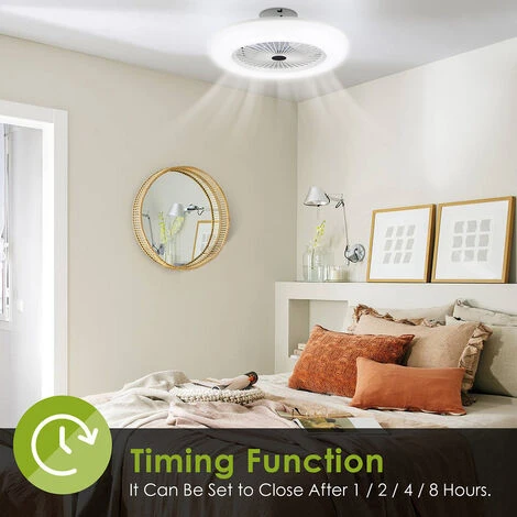 Randaco 80W Ventilatore Da Soffitto LED Bianco Illuminazione Residenziale Camera Da Letto Sleep Timer Silenzioso 4 Randaco 80W Ventilatore Da Soffitto LED Bianco Illuminazione Residenziale Camera Da Letto Sleep Timer Silenzioso - immagine 2