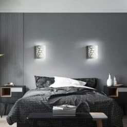 Lampada Da Parete A LED 7W Moderna Luce Bianca Per Interni In Gesso Per Soggiorno, Camera Da Letto, Scale, Corridoio, Luce Notturna 11 Lampada Da Parete A LED 7W Moderna Luce Bianca Per Interni In Gesso Per Soggiorno, Camera Da Letto, Scale, Corridoio, Luce Notturna -Negozio al dettaglio Paulmann 94295310 5