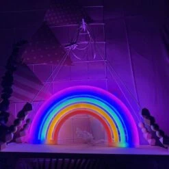 Insegna Al Neon Arcobaleno Luce Notturna Lampada A LED Notte Applique Da Parete Luci Al Neon A LED Insegne Al Neon Luminose, Decorazioni Murali, Regali Di Natale, Feste A Casa -Negozio al dettaglio Paulmann 94295512 4