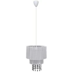 Lampadario Lampada Da Soffitto In Cristallo Bianco VidaXL