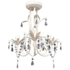 Lampadario Da Soffitto Cristallo Elegante Bianco VidaXL