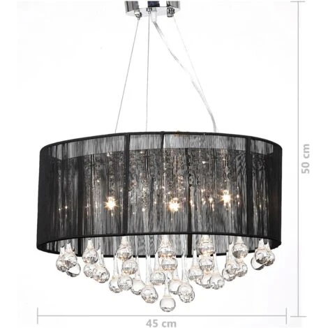 Lampadario Con 85 Cristalli Nero VidaXL 5 Lampadario Con 85 Cristalli Nero VidaXL - immagine 3