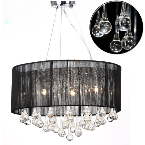 Lampadario Con 85 Cristalli Nero VidaXL 6 Lampadario Con 85 Cristalli Nero VidaXL - immagine 4
