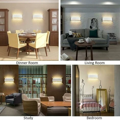Applique Da Parete Per Interni A LED Da 12W, Applique Da Parete Moderna Bianca, IP65, Applique Da Parete Per Esterni In Alluminio Impermeabile, Lampada Spot Su E Giù Per Soggiorno, Camera Da Letto, Co 4 Applique Da Parete Per Interni A LED Da 12W, Applique Da Parete Moderna Bianca, IP65, Applique Da Parete Per Esterni In Alluminio Impermeabile, Lampada Spot Su E Giù Per Soggiorno, Camera Da Letto, Co - immagine 2