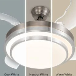 Ventilatore Lampadario Da Soffitto 4 Pale Richiudibili LED E Telecomando 106 Cm -Negozio al dettaglio Paulmann 95436042 4