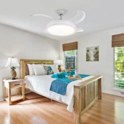 Ventilatore Da Soffitto 4 Pale Richiudibili Plafoniera LED E Telecomando 106 Cm -Negozio al dettaglio Paulmann 95436045 4