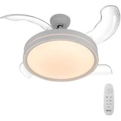 Ventilatore Da Soffitto 4 Pale Richiudibili Plafoniera LED E Telecomando 106 Cm -Negozio al dettaglio Paulmann 95436045 5