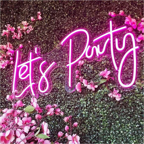 1pc LED Neon Sign Let's Party For Party Decoration Decorazione Artistica Lampada Al Neon Per Decorazioni Per Feste,Rosa,5W 3 1pc LED Neon Sign Let's Party For Party Decoration Decorazione Artistica Lampada Al Neon Per Decorazioni Per Feste,Rosa,5W