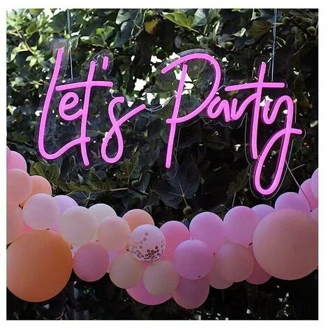 1pc LED Neon Sign Let's Party For Party Decoration Decorazione Artistica Lampada Al Neon Per Decorazioni Per Feste,Rosa,5W 4 1pc LED Neon Sign Let's Party For Party Decoration Decorazione Artistica Lampada Al Neon Per Decorazioni Per Feste,Rosa,5W - immagine 2