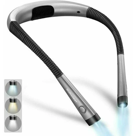 Glocusent Lampada Da Lettura Ricaricabile Al Collo, Lampada Per Leggere A Letto, 3 Colori, 6 Livelli Di Luminosità, Bracci Pieghevoli, Lunga Durata, Perfetta Per Leggere, Lavorare A Maglia, Riparare [ 3 Glocusent Lampada Da Lettura Ricaricabile Al Collo, Lampada Per Leggere A Letto, 3 Colori, 6 Livelli Di Luminosità, Bracci Pieghevoli, Lunga Durata, Perfetta Per Leggere, Lavorare A Maglia, Riparare [