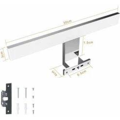 5W 500 Lumen LED Luci Specchio Bagno, 30cm Lampada Bagno Bianco Freddo 6000K, IP44 Impermeabile Applique Bagno Per Specchio, Nessuna Luce Vanity Tremolante -Negozio al dettaglio Paulmann 96231874 4