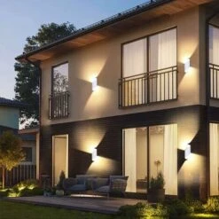 LITZEE Applique Camera Da Letto 12W Applique Da Parete Per Esterni LED Impermeabile IP66 Moderna Lampada Da Parete Per Esterni In Alluminio Lampada Da Esterno Per Cortile Giardino Terrazza Parete Chiu -Negozio al dettaglio Paulmann 96299725 5