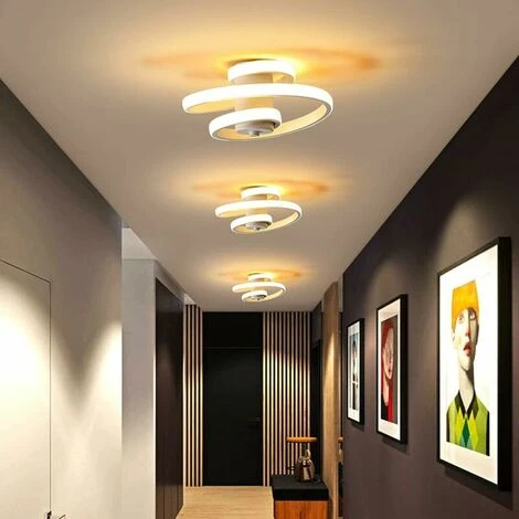 Moderne Plafoniere A LED, Plafoniera A Spirale Creativa Da 18 W, Lampadario In Acrilico In Metallo Bianco Caldo Per Camera Da Letto, Corridoio, Corridoio, Balcone, Soggiorno, Cucina 4 Moderne Plafoniere A LED, Plafoniera A Spirale Creativa Da 18 W, Lampadario In Acrilico In Metallo Bianco Caldo Per Camera Da Letto, Corridoio, Corridoio, Balcone, Soggiorno, Cucina - immagine 2