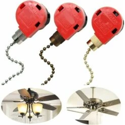 3 Pezzi Interruttore Ventilatore A Soffitto 3 Velocità 4 Fili ZE-268S1 Interruttore A Catena Interruttore Ventilatore A Strappo Controllo Velocità Interruttore Lampadario Di Ricambio