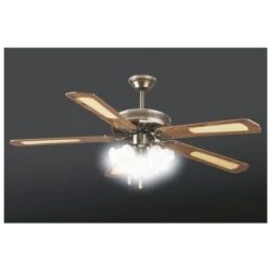 Ventilatore Soffitto 5 Pale D130 Cm 3 Luci Marrone -Negozio al dettaglio Paulmann 9728706 3