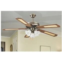 Ventilatore Soffitto 5 Pale D130 Cm 3 Luci Marrone -Negozio al dettaglio Paulmann 9728706 4