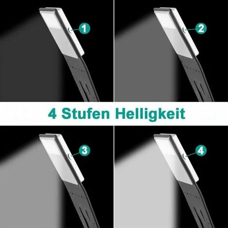 Luce Da Lettura Per Libri Con Clip, Luce Per Libri A LED, Luce Per Libri Con Clip, 4 Livelli Di Luminosità Regolabili, Ricaricabile Tramite USB Per Bambini, Lettura Notturna, Letto, Aereo, Treno 5 Luce Da Lettura Per Libri Con Clip, Luce Per Libri A LED, Luce Per Libri Con Clip, 4 Livelli Di Luminosità Regolabili, Ricaricabile Tramite USB Per Bambini, Lettura Notturna, Letto, Aereo, Treno - immagine 3