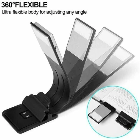 Luce Da Lettura Per Libri Con Clip, Luce Per Libri A LED, Luce Per Libri Con Clip, 4 Livelli Di Luminosità Regolabili, Ricaricabile Tramite USB Per Bambini, Lettura Notturna, Letto, Aereo, Treno 6 Luce Da Lettura Per Libri Con Clip, Luce Per Libri A LED, Luce Per Libri Con Clip, 4 Livelli Di Luminosità Regolabili, Ricaricabile Tramite USB Per Bambini, Lettura Notturna, Letto, Aereo, Treno - immagine 4