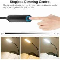Lampada Da Lettura Ricaricabile, Lampada Da Lettura A 9 LED Con 3 Modalità Di Luce Lampada Da Lettura Flessibile A Regolazione Continua A 360° Per Libro A Letto, Luce A Clip Per Notte/viaggio, Cavo US -Negozio al dettaglio Paulmann 97874654 3