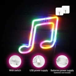 Fiamma Insegne Al Neon Per Parete Neon LED Sign Light Up The Fire Luce Notturna Al Neon Per Ristorante Negozio Decorazioni Per La Casa (Multicolor Nota Musicale) 18 20 Cm -Negozio al dettaglio Paulmann 97875241 3