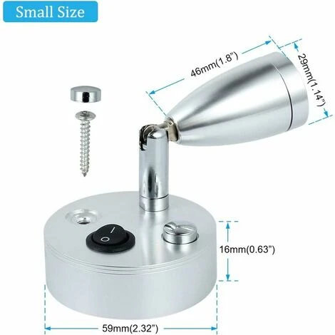 12V LED Dump Spot Lettura Regolabile Interruttore Luce Calda Per Campeggio Auto Van Boat Led Luce Interno (2 PCS) 5 12V LED Dump Spot Lettura Regolabile Interruttore Luce Calda Per Campeggio Auto Van Boat Led Luce Interno (2 PCS) - immagine 3